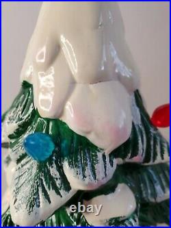 Vintage Ceramic Christmas Tree Lighted with Multi Colored Bulbs WORKS with Box