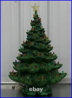 Vintage Ceramic Christmas Tree MEGA LIGHTS 24 Tall Atlantic Mold Star