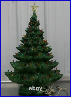 Vintage Ceramic Christmas Tree MEGA LIGHTS 24 Tall Atlantic Mold Star