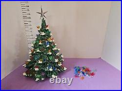 Vintage Ceramic Christmas Tree Mold Light With Music Box 1984