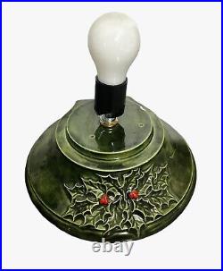 Vintage Ceramic Christmas Tree Multicolor Lights 12 Star Topped Holly Base