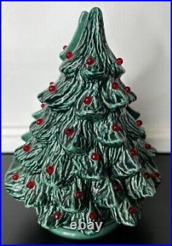 Vintage Ceramic Christmas Tree Napkin Holder Card Holder RARE