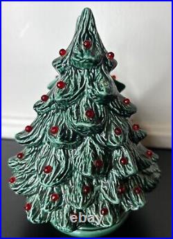 Vintage Ceramic Christmas Tree Napkin Holder Card Holder RARE