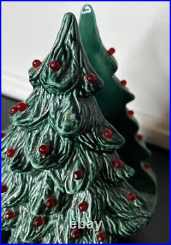 Vintage Ceramic Christmas Tree Napkin Holder Card Holder RARE