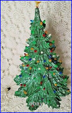 Vintage Ceramic Christmas Tree Nowell HUGE 4 Piece Stunning 21 Tall Excellent