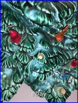 Vintage Ceramic Christmas Tree Tampa Bay Mold Rare Chamberstick Bird Bulb 1990