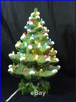Vintage Ceramic Christmas Tree W Music Box 16 Rare