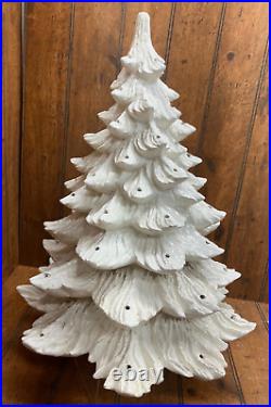 Vintage Ceramic Christmas Tree White Textured 18.5 Tall No Base or Lights