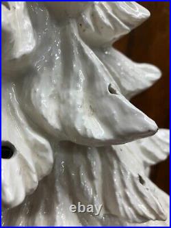 Vintage Ceramic Christmas Tree White Textured 18.5 Tall No Base or Lights