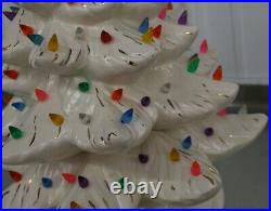 Vintage Ceramic Christmas Tree White With Gold 21 Tall Atlantic Mold Star