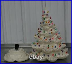Vintage Ceramic Christmas Tree White With Gold 21 Tall Atlantic Mold Star