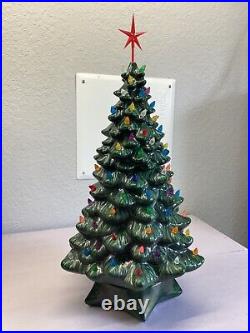 Vintage Ceramic Christmas Tree with Light Up Base Approx 21.5 H 12L Extra Large