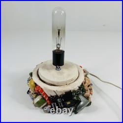 Vintage Ceramic Christmas Tree with Lights & Doves Large 2 pc Green White