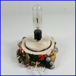 Vintage Ceramic Christmas Tree with Lights & Doves Large 2 pc Green White