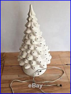Vintage Ceramic Christmas tree with base light and built in music box
