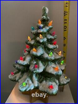 Vintage Ceramic Flocked Christmas Tree 1980