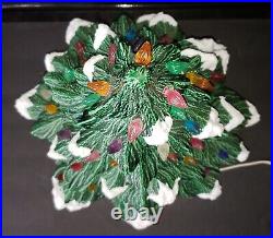 Vintage Ceramic Gilcraft Lighted Christmas Tree with Glitter Snow 16 H