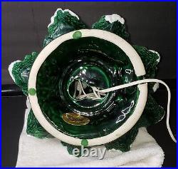 Vintage Ceramic Gilcraft Lighted Christmas Tree with Glitter Snow 16 H