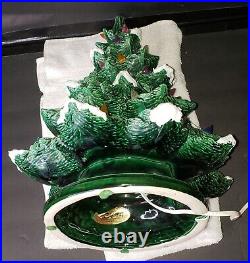 Vintage Ceramic Gilcraft Lighted Christmas Tree with Glitter Snow 16 H