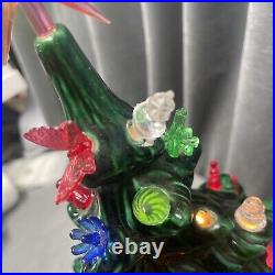 Vintage Ceramic Green Christmas Tree & White Atlantic Mold Base Both Great Color