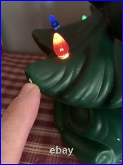 Vintage Ceramic Greet Christmas Tree 15 With Star 17. Hollow Colorful Works