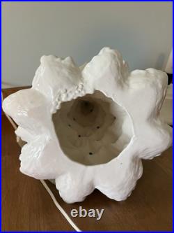 Vintage Ceramic Large Lighted White Christmas Tree with Blue Lights 16 Withbase