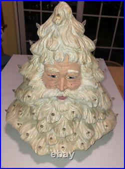 Vintage Ceramic Light Up Christmas SANTA Tree RARE and UNUSUAL- No Base