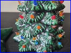 Vintage Ceramic Light Up Christmas Tree 12in