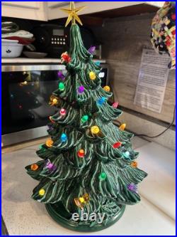 Vintage Ceramic Light Up Christmas Tree 17 X 11