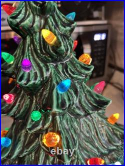 Vintage Ceramic Light Up Christmas Tree 17 X 11