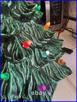 Vintage Ceramic Light Up Christmas Tree 17 X 11