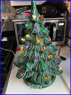 Vintage Ceramic Light Up Christmas Tree 17 X 11