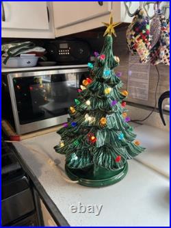 Vintage Ceramic Light Up Christmas Tree 17 X 11