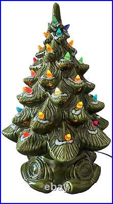 Vintage Ceramic Lighted Christmas Tree 16 With Removable Base