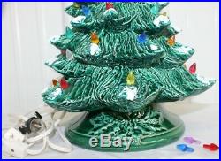 Vintage Ceramic Lighted Christmas Tree Holiday Decor Table Top Original Box