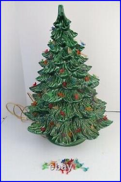Vintage Ceramic Lighted Christmas Tree LARGE 23 Oh Christmas Tree Music Box