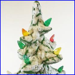 Vintage Ceramic Lighted Christmas Tree Large 24 Tall with Wind Up Music in Base