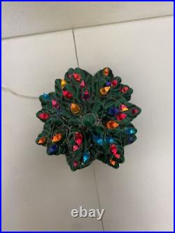 Vintage Ceramic Lighted Christmas Tree Star Base 14 Tall Works