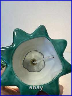 Vintage Ceramic Lighted Christmas Tree Star Base 14 Tall Works