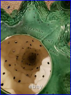 Vintage Ceramic Lighted Christmas Tree on Base 16 Tall to top of Star 1990 LS