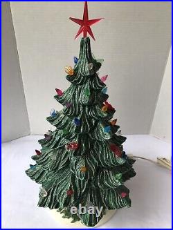 Vintage Ceramic Lighted Christmas Tree with Base 20