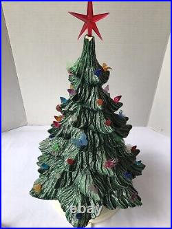 Vintage Ceramic Lighted Christmas Tree with Base 20