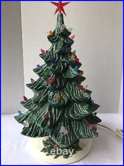 Vintage Ceramic Lighted Christmas Tree with Base 20