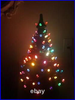 Vintage Ceramic Lighted Forever Christmas Tree 19 & Base