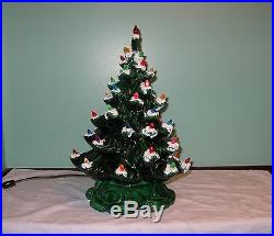 Vintage Ceramic Mold Christmas Tree Lit Base Christmas Tree 16 Marked Eldora