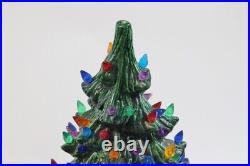 Vintage Ceramic Mold Green Christmas Tree Nowell's Lighted 1978 Big Stand 1970s