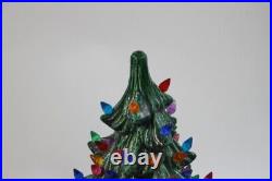 Vintage Ceramic Mold Green Christmas Tree Nowell's Lighted 1978 Big Stand 1970s