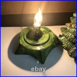 Vintage Ceramic Molded Green Christmas Tree Unbranded 18 Inches 2 Pieces