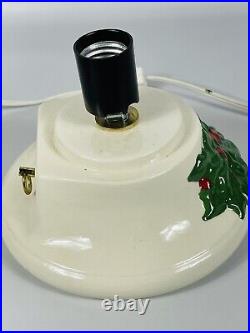 Vintage Ceramic Music Box Christmas Tree With Wreath Base 13 1985 Working