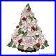 Vintage Ceramic Poinsettia Floral White Christmas Tree Sculpture 14